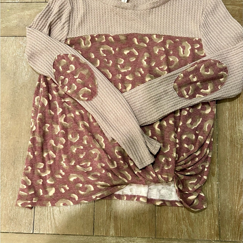 Sun n Moon Textured Knit Top in Taupe